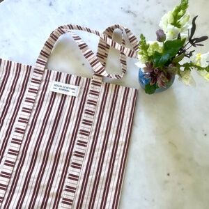 Sézane et Octubre Editions Paris 2013 Striped Tote Bag in Burgundy & Ecru
